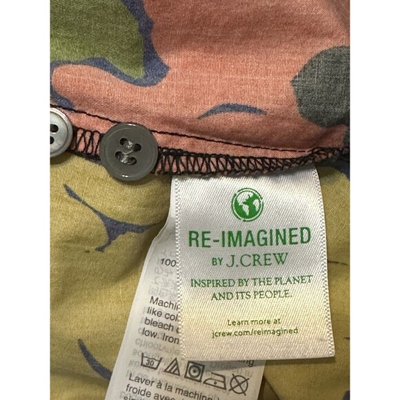 J Crew Size XS Rufflefit Fit Boy Shirt In Ratti® Meltin Floral Boho Art To Wear - Picture 11 of 12